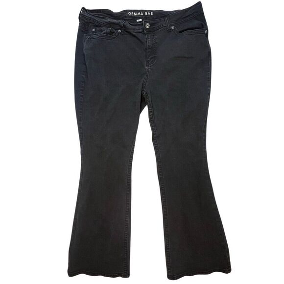 Gemma Rae Jeans Womens 22 Black Denim Bootcut High Rise Embellished Basic Pants - Picture 1 of 10